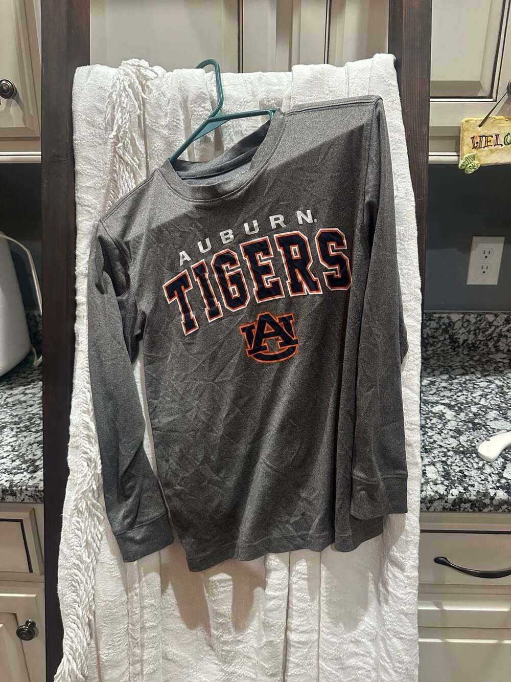 Campus Heritage Auburn Tigers Long Sleeve T-Shirt Size S Gray Polyester